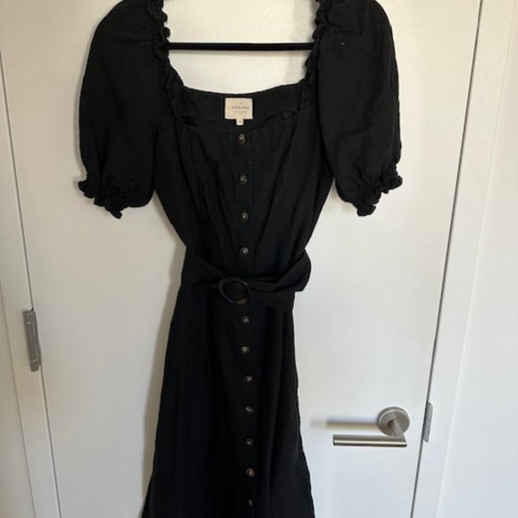 Sezane Black Midi Dress - Picture 2 of 6